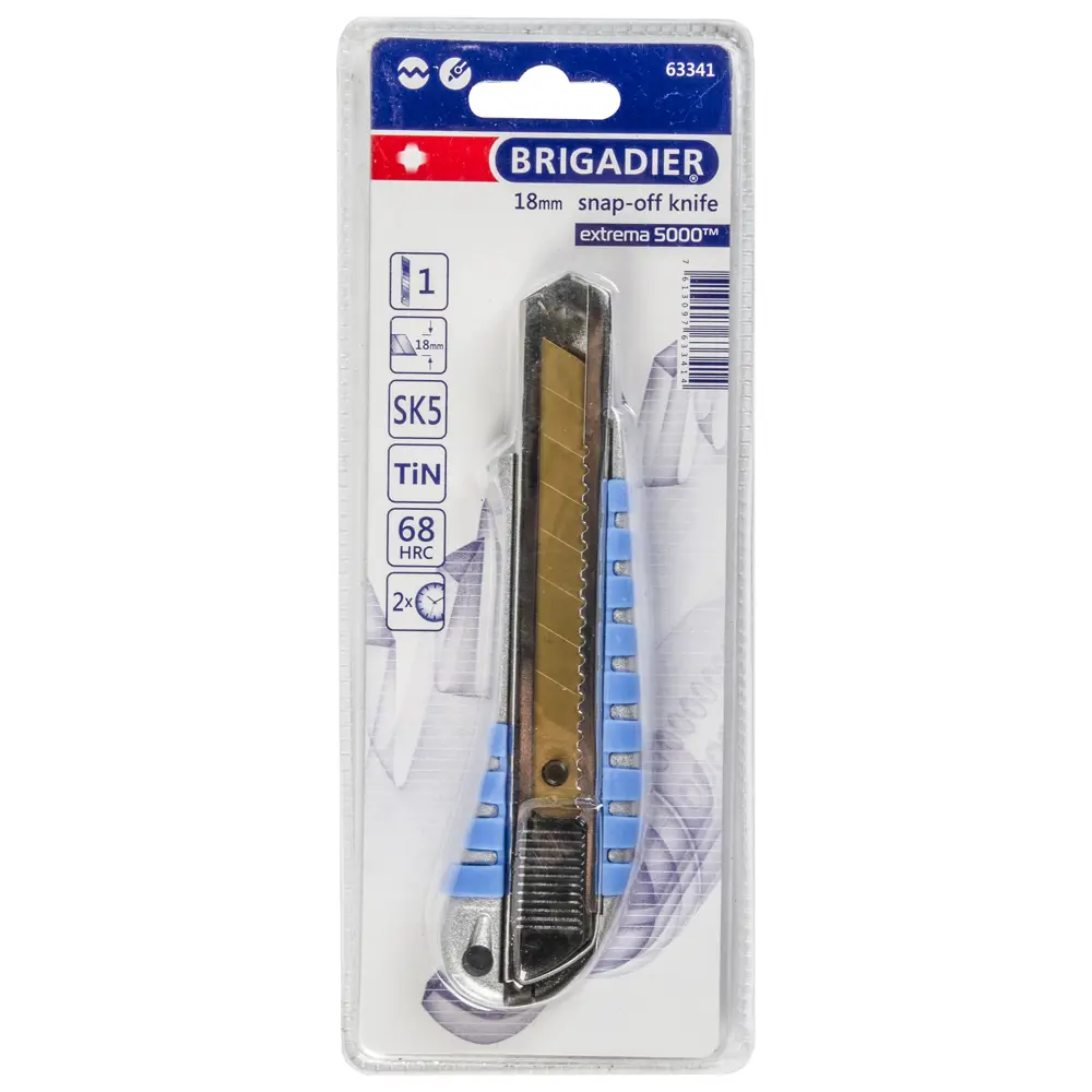 Нож 18 мм металлический корпус, лезвие с титановым покрытием BRIGADIER STLM-2136976 - Вид №1