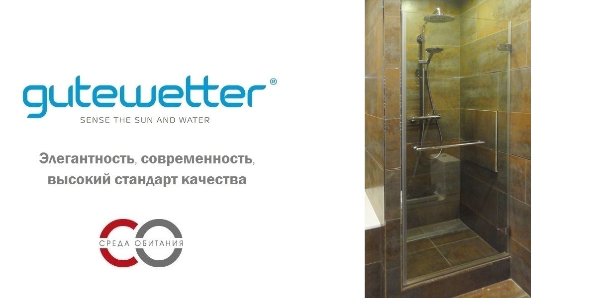 Душевая дверь в нишу 80x190 GK-001 GUTEWETTER LUX DOOR 80X190GK001 - Вид №1