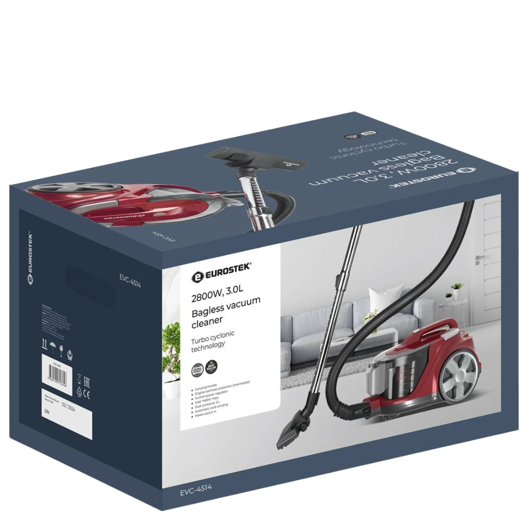 9165699 Пылесос Eurostek EVC-4514 красный STDN-0022366 - Вид №5