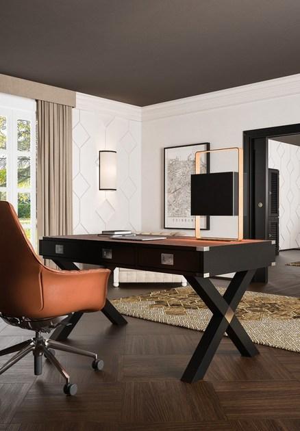 Caroti Письменный стол из красного дерева с ящиками Via montenapoleone 831  - Вид №2