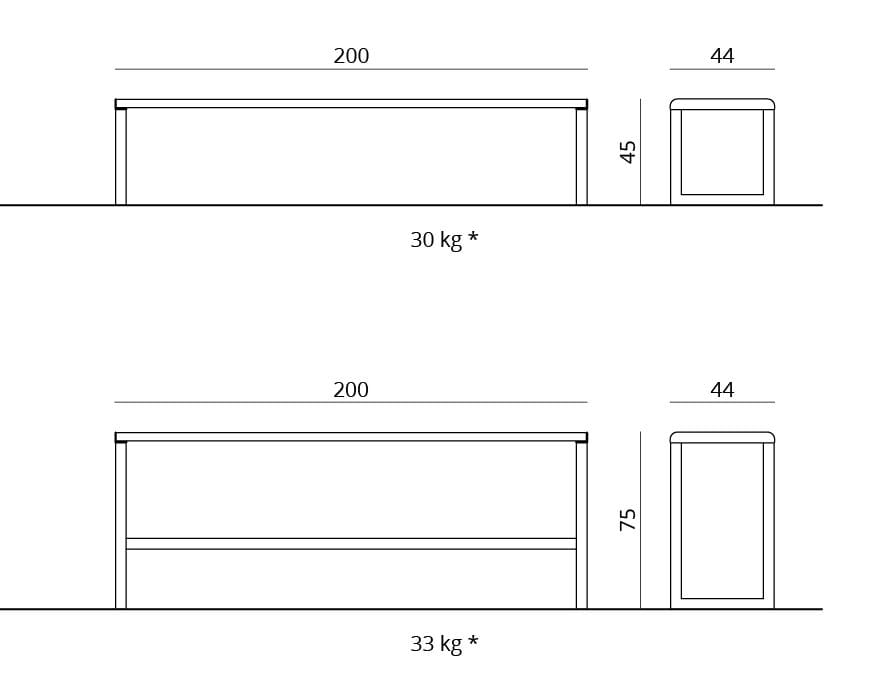 Алюминиевая скамья Urbantime Портфель.h24 ARCH-00055910 - Вид №5