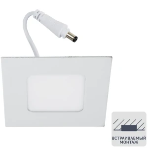 Светильник встраиваемый светодиодный квадратный DLUS LED5W 5 Вт цвет хром 82026276 STLM-2138186