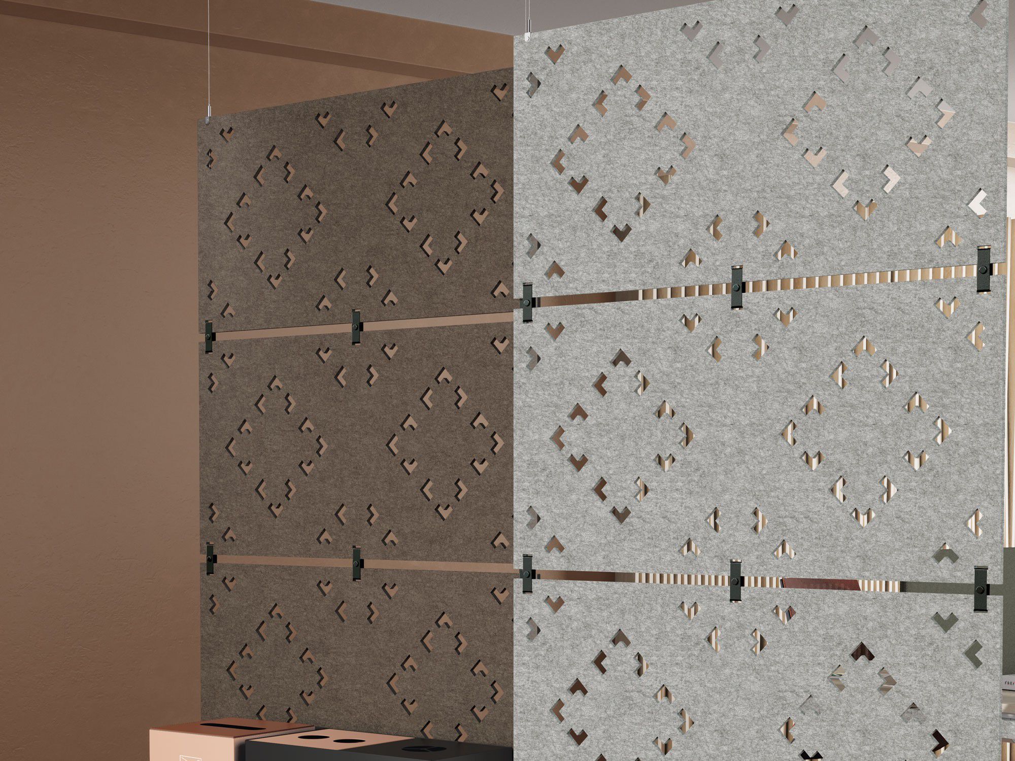 Рециркулированный ПЭТ подвесной звукопоглощающий офисный перегородка Manade Swell ARCH-00128371