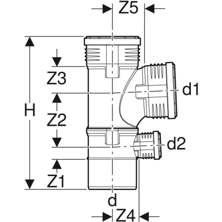 GEBERIT 390.456.14.1 Крестовина односторонняя комбинированная Geberit Silent-PP 87,5°  - Вид №2