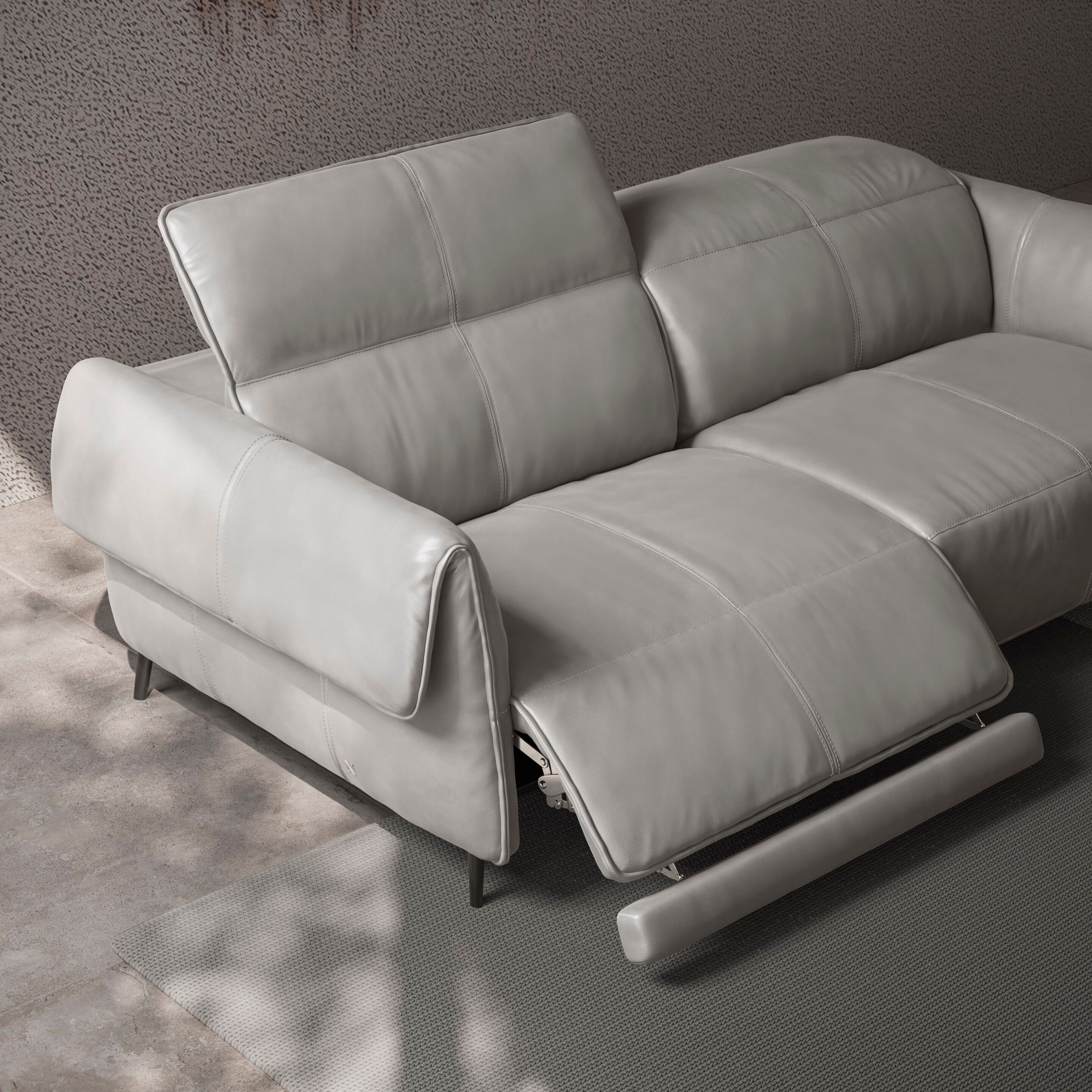 Кожаный диван-кровать с подголовником и подставкой для ног Natuzzi Italia SEAGULL ARCH-00048426 - Вид №4