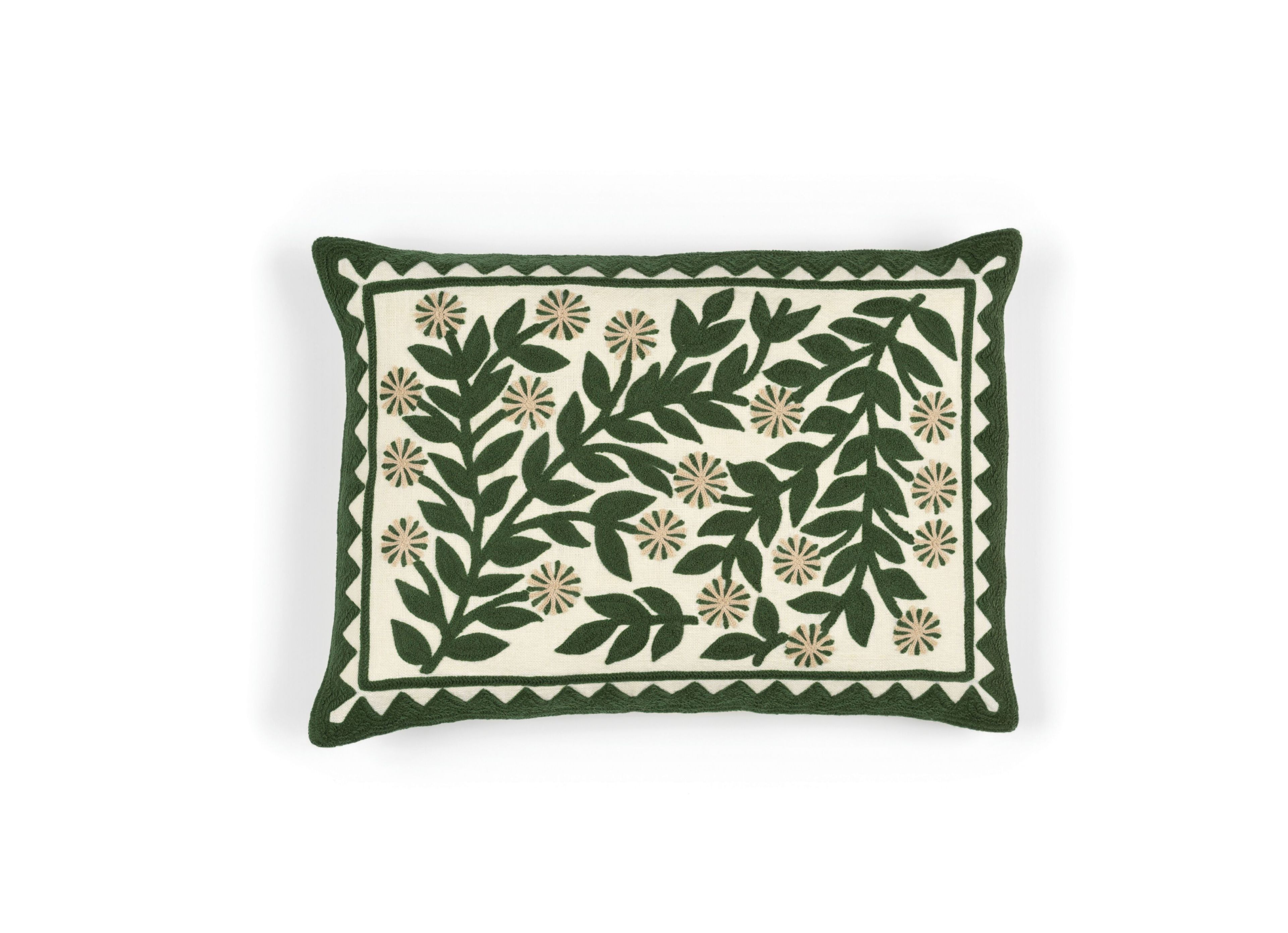 Льняная вышитая прямоугольная подушка Élitis CANOPÉE ARCH-00075584 - Вид №4