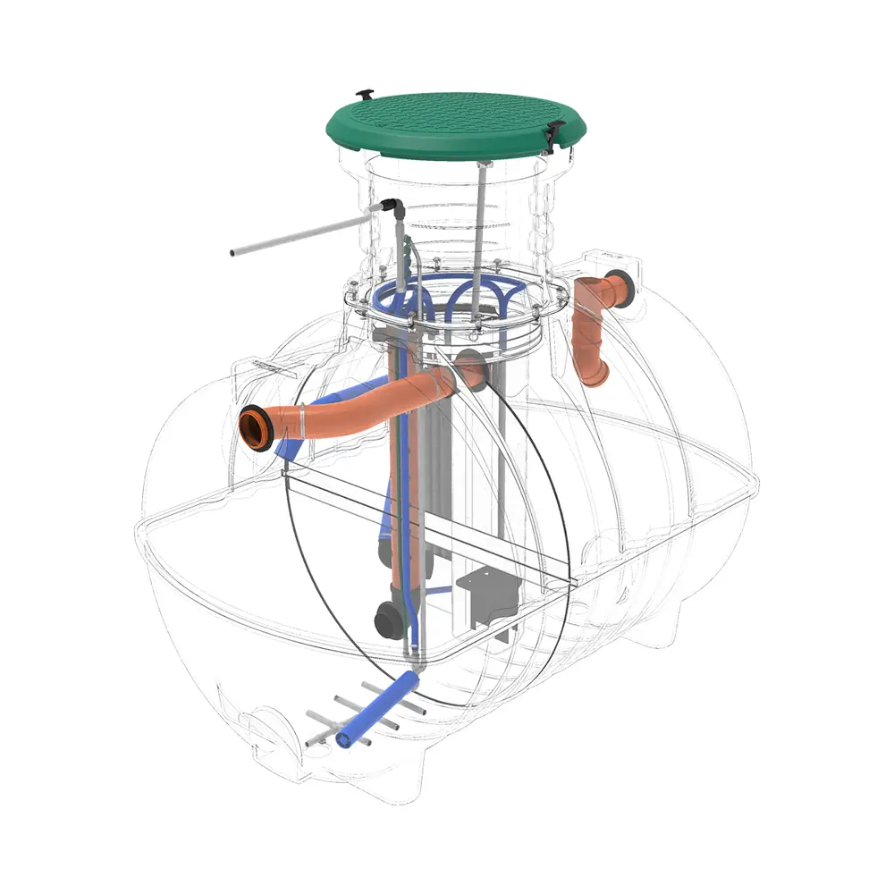 Станция биологической очистки четрыхкамерная Rostok Ground 8 3500 литров 1600 л/сутки STLM-2143097 - Вид №14