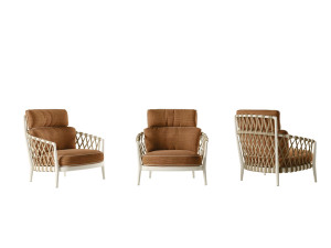 Тканевое садовое кресло с подлокотниками