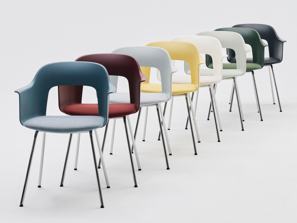 Полипропиленовый стул с подлокотниками с открытой спинкой Hay макет ARCH-00062765 - Вид №42