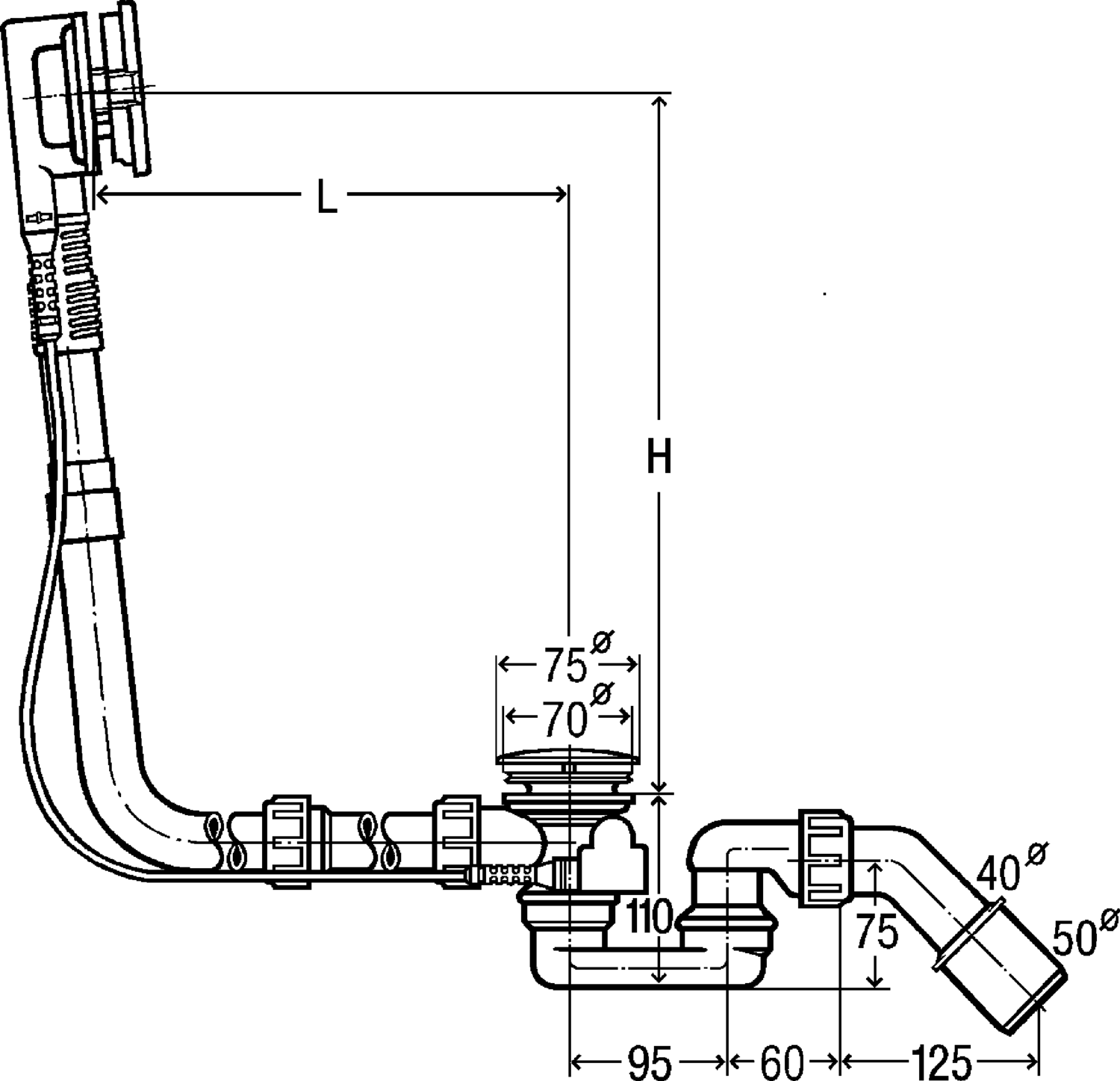 Канализационная арматура  Сифоны для ванн и душевых поддонов  Сифоны для ванн  Не содержит/в комплект не входит: VIEGA 688 554 1) Модель 6167.12 Santreyd  - Вид №2