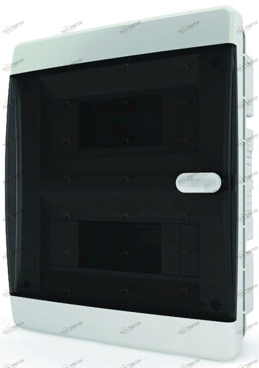 Бокс внутренний на 18 модулей Tekfor (черная прозрачная дверь) 7334