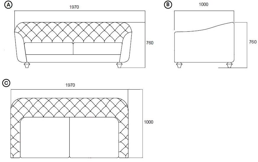 Enza Home 3-х местный тканевый диван Ottavia sun-id-1431205 - Вид №6