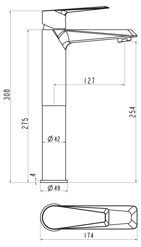 Смеситель для накладных раковин SALUTO SAL-LMC-CRM BELBAGNO  - Вид №1