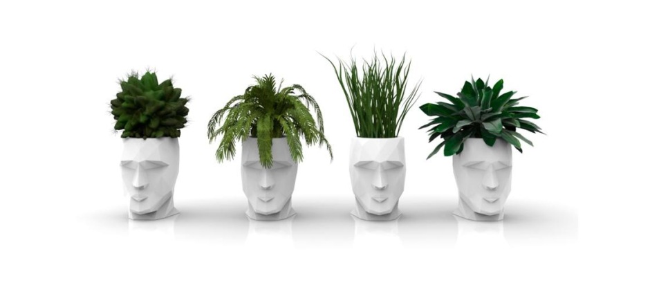 009057 Кашпо Nano матовое белое Vondom Adan