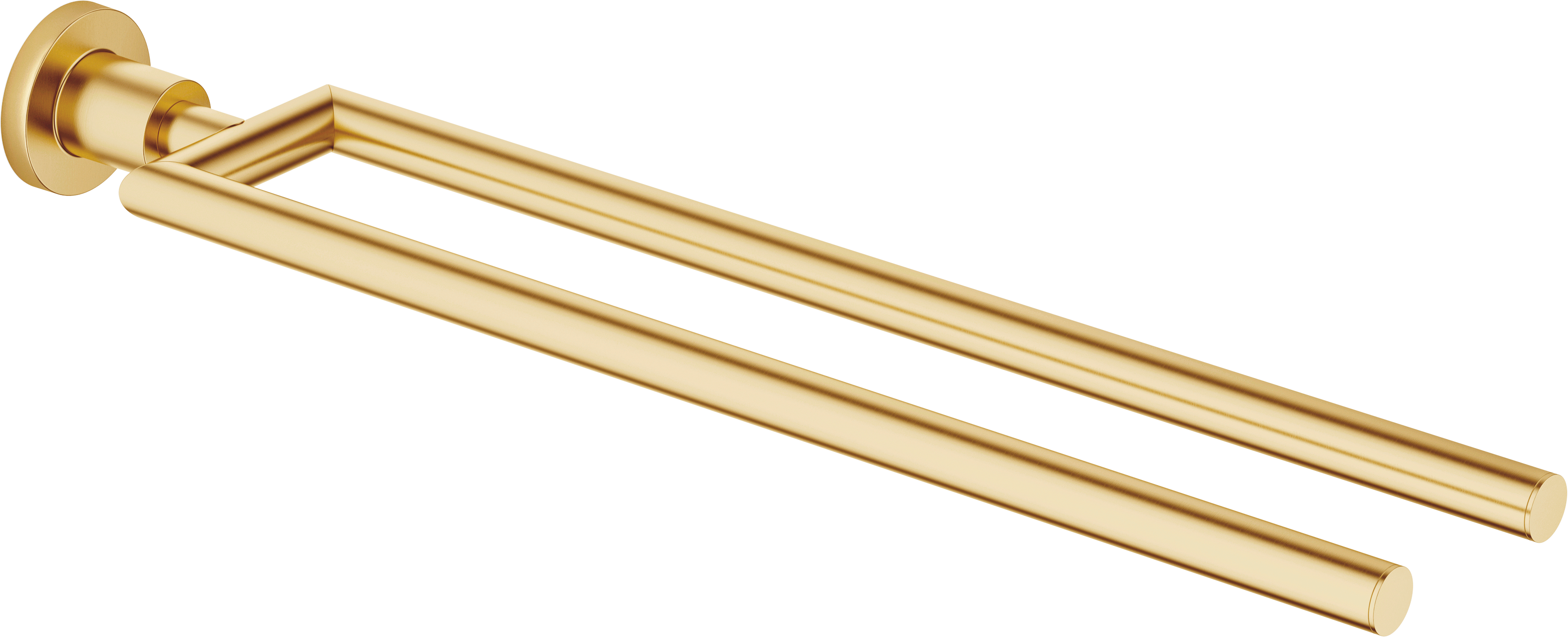 Вешалка для полотенец TARA, состоящая из двух частей, неповоротная - матовая дюрабрасс (23-каратное золото)