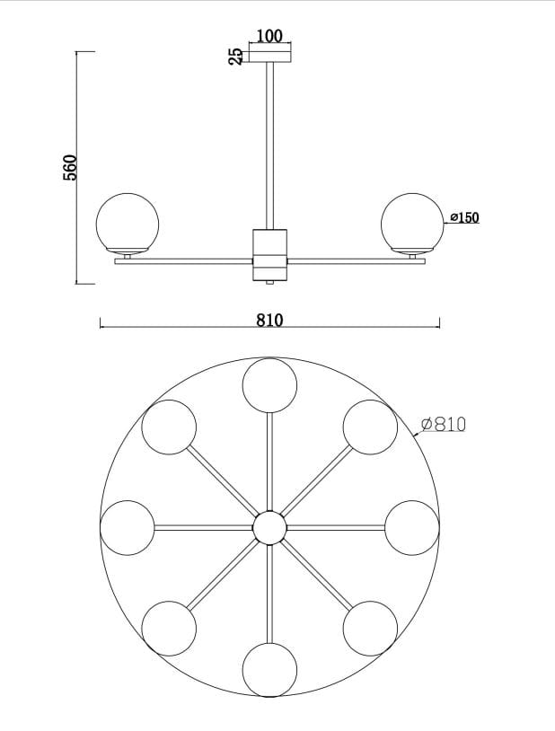 Металлическая люстра Maytoni мрамор ARCH-00079080 - Вид №7
