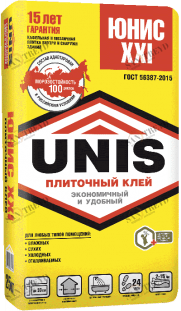Плиточный клей Юнис XXI 25кг Unis 362