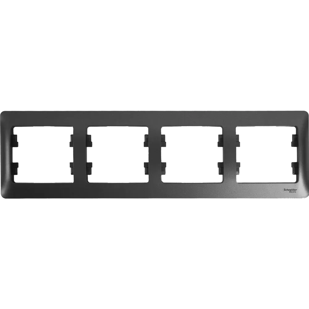 Рамка Schneider Electric Glossa для 4 розеток в цвете графит 84693678 STLM-0053773