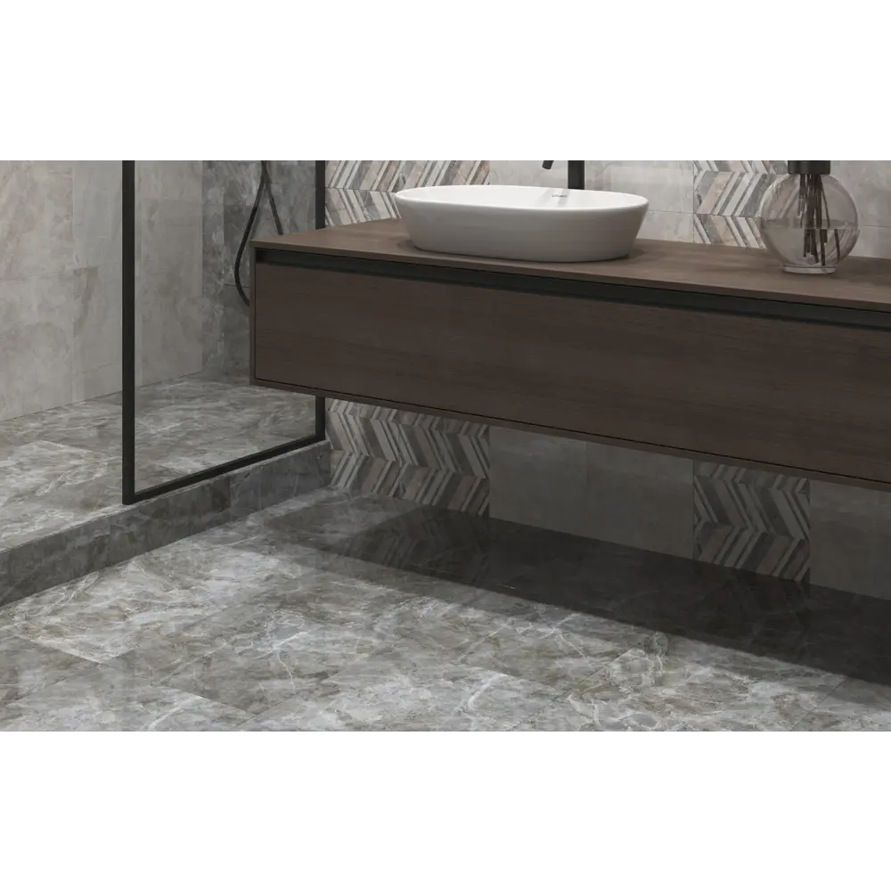 Напольная плитка Axima Гудзон: серый мат для ванной 40x40 см 88034627 STLM-0943922 - Вид №1