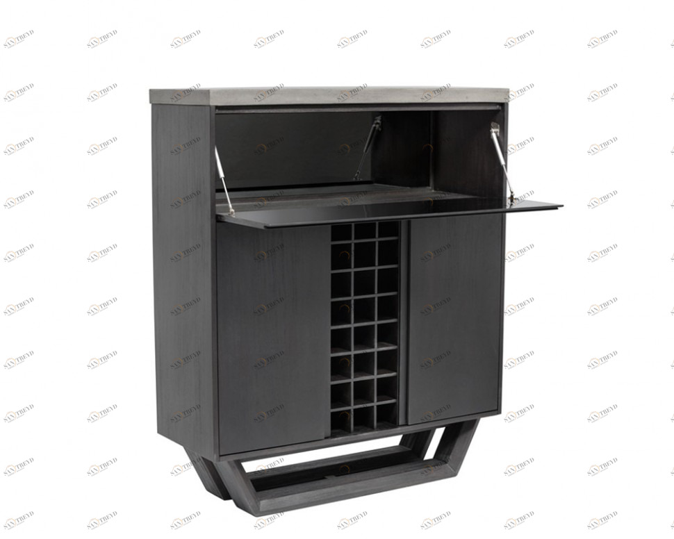Барный шкаф с откидной полкой и полками для вина черный Techno Top ICON DESIGNE  178151 Коричневый 