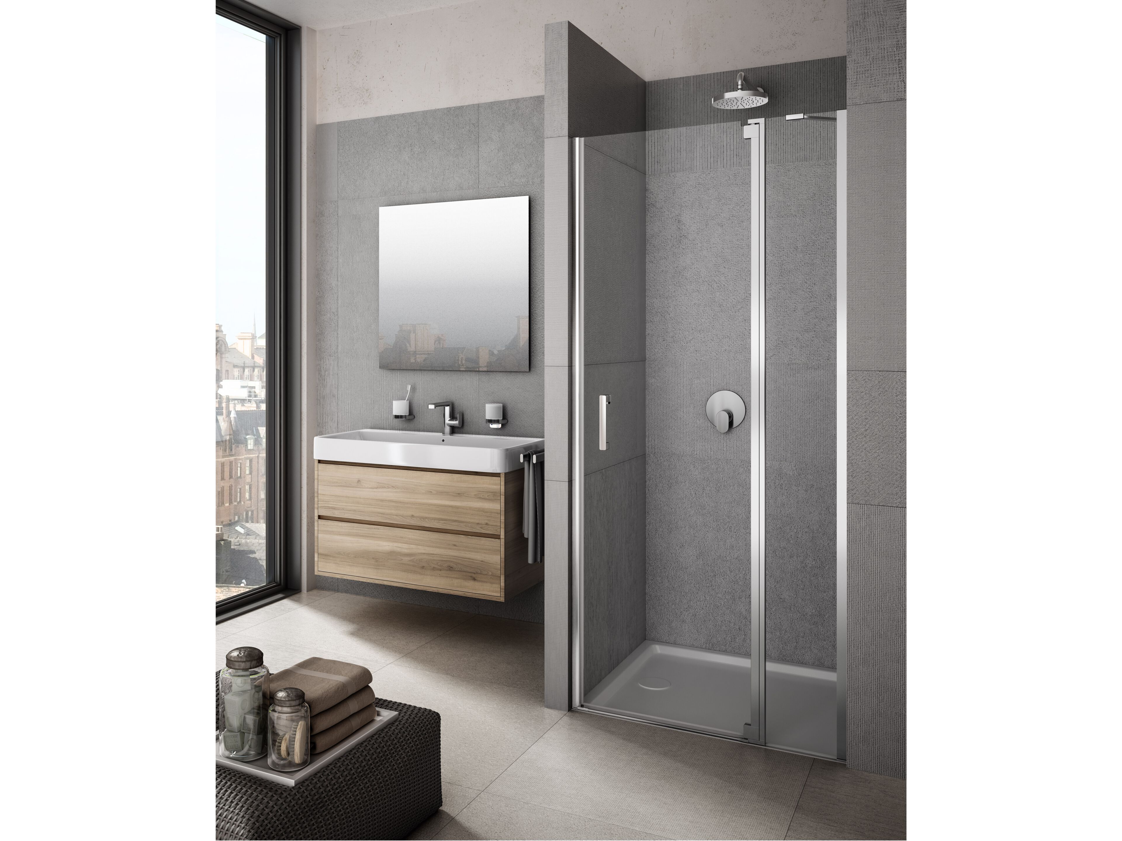 Душевая кабина из закаленного стекла с распашной дверью Provex Industrie ARCH-00054679