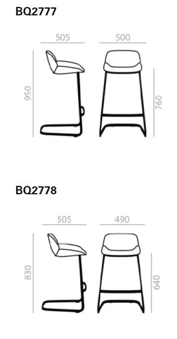 Высокий консольный стул Andreu World Nuez ARCH-00043608 - Вид №3