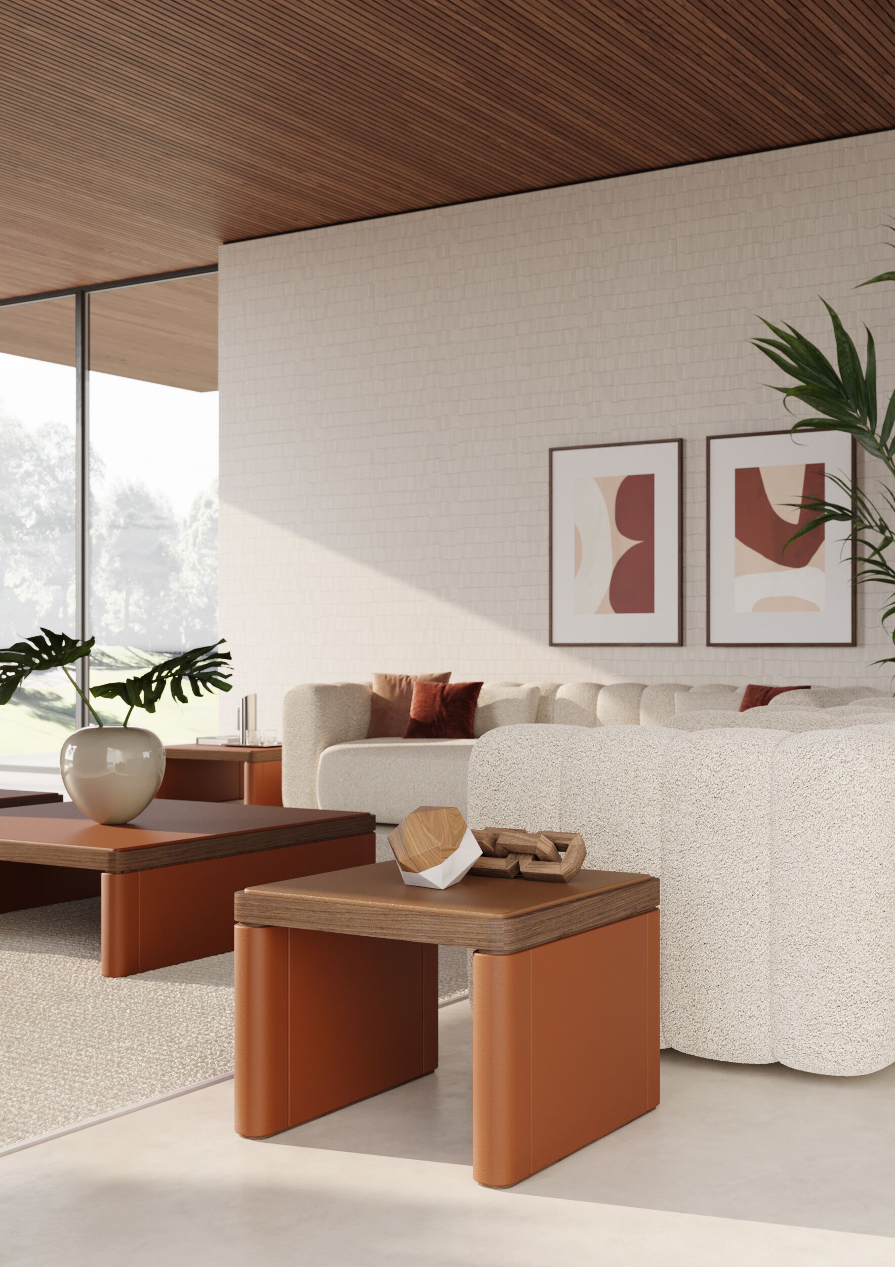 Квадратный кожаный журнальный столик PROF Flow ARCH-00043732 - Вид №18