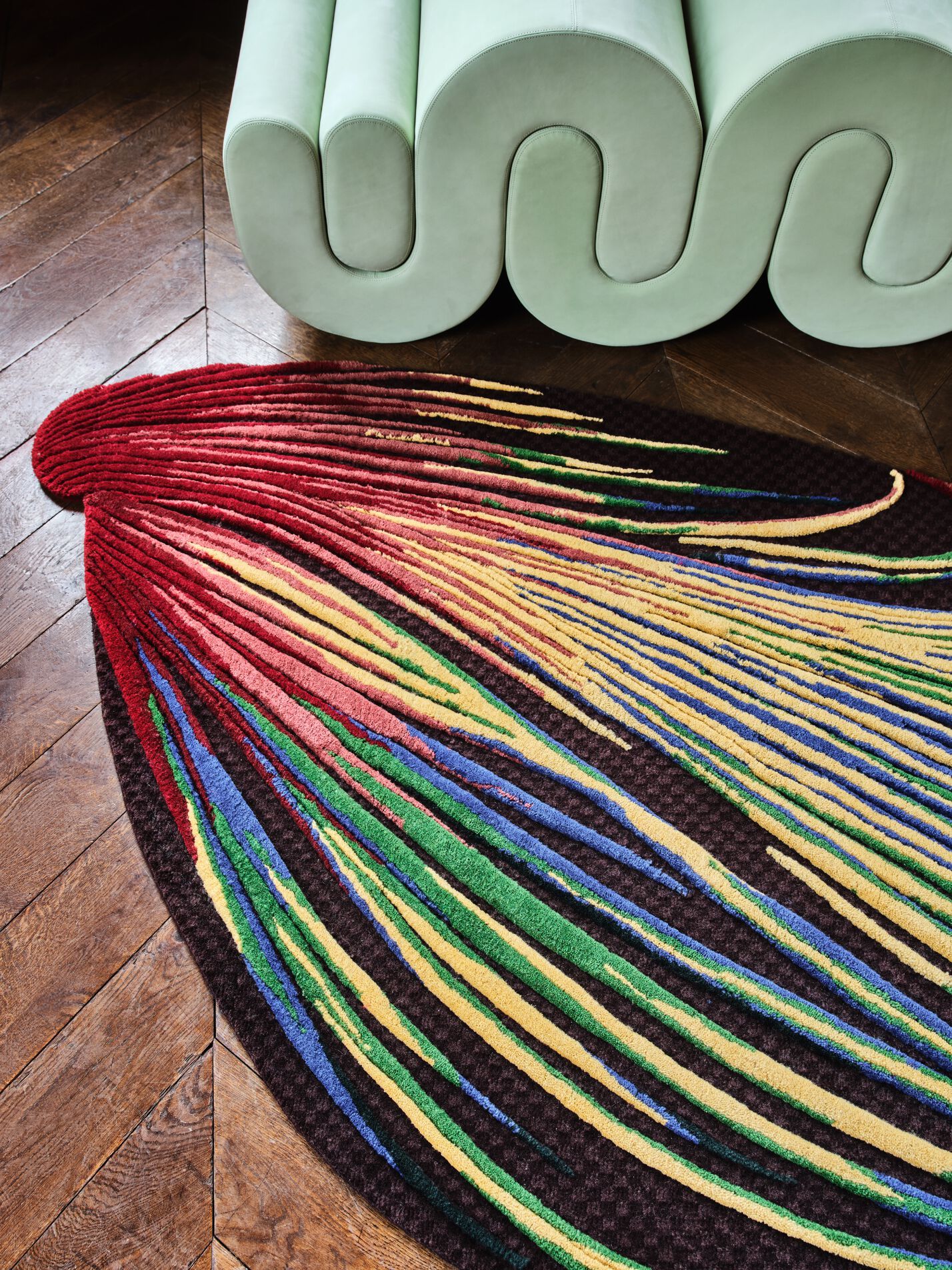 Изогнутый ковер ручной работы Tapis Rouge электрический ARCH-00091820 - Вид №6