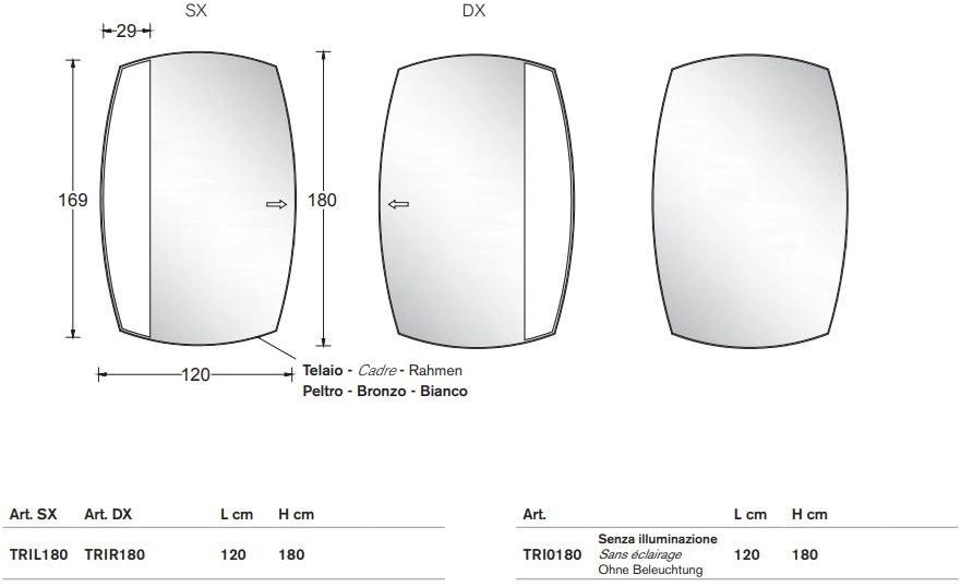 ARTELINEA Прямоугольное зеркало в настенной раме  Tri  - Вид №3
