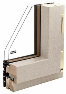 NUSCO Окно из алюминия и дерева с двойным остеклением Sintesyw70