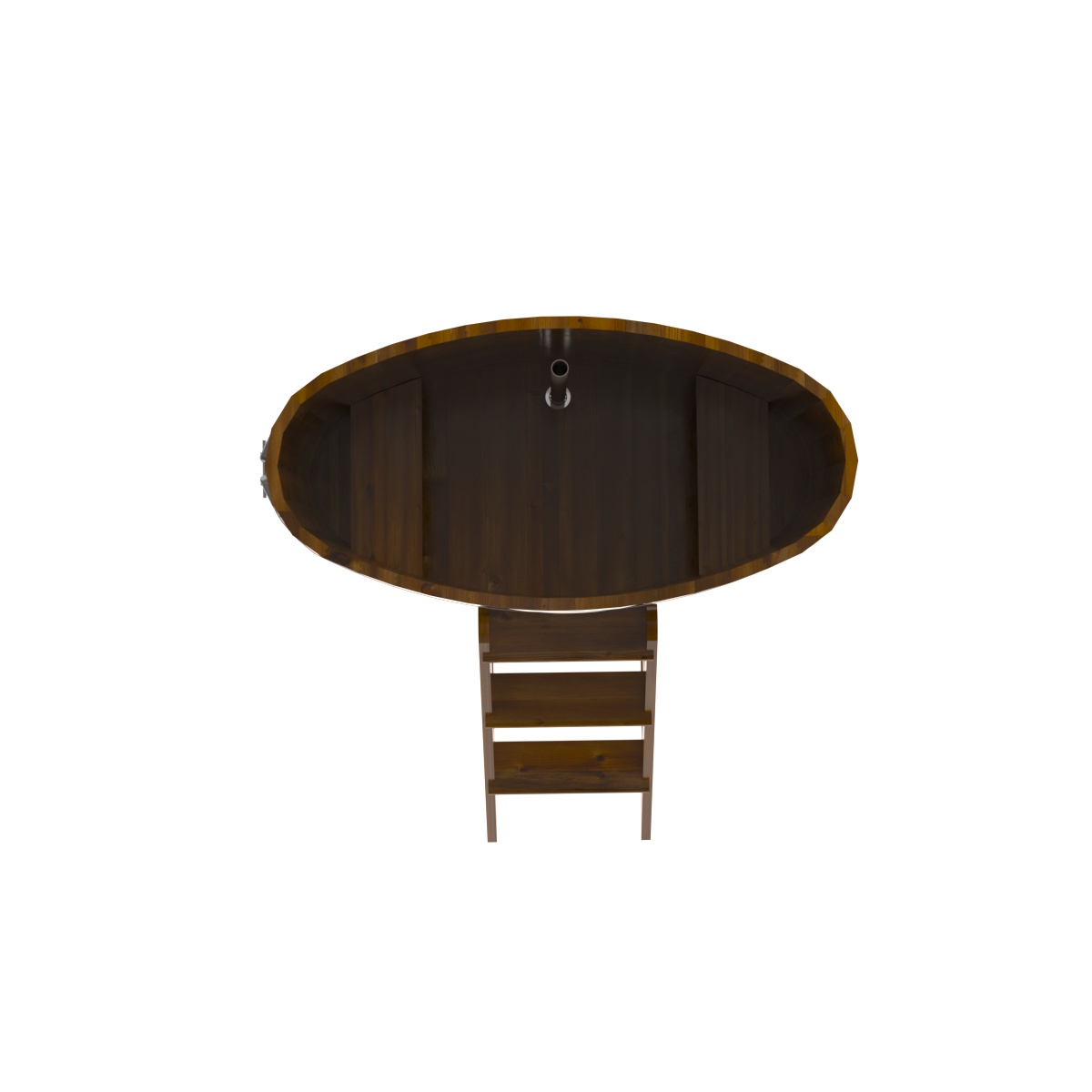 2256 Купель овальная из лиственницы Рустик 0,69х1,31х1,4 морёная Alyarus  - Вид №5