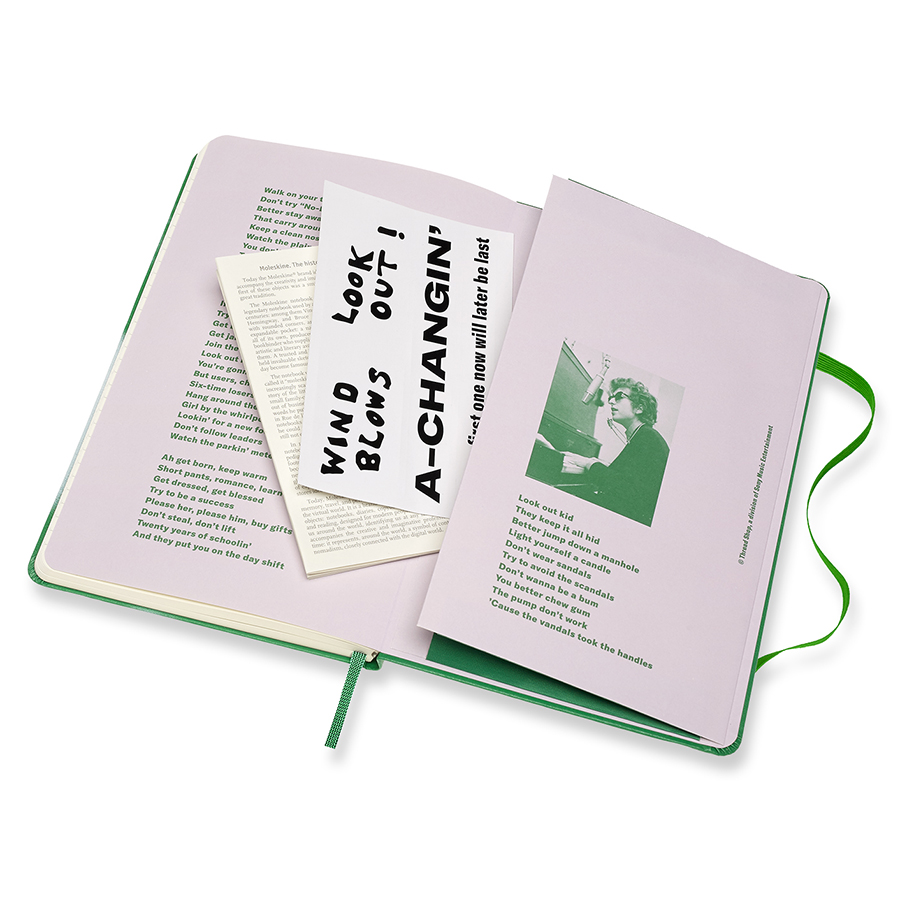 Блокнот Moleskine BOB DYLAN Large 130х210мм 240стр. линейка твердая обложка зеленый 1127195 - Вид №4