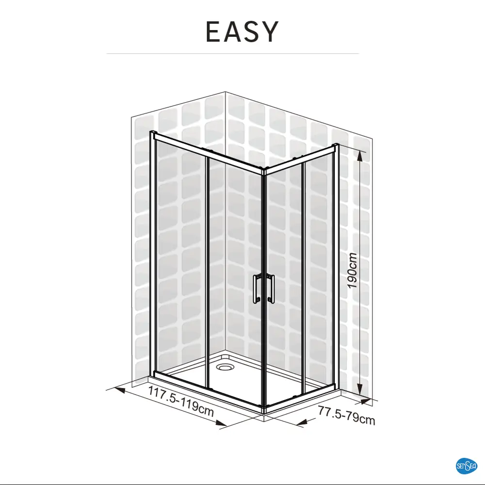 Комплект стекол для душевой ширмы Sensea Easy 80x120 см 84430283 STLM-2186714 - Вид №23