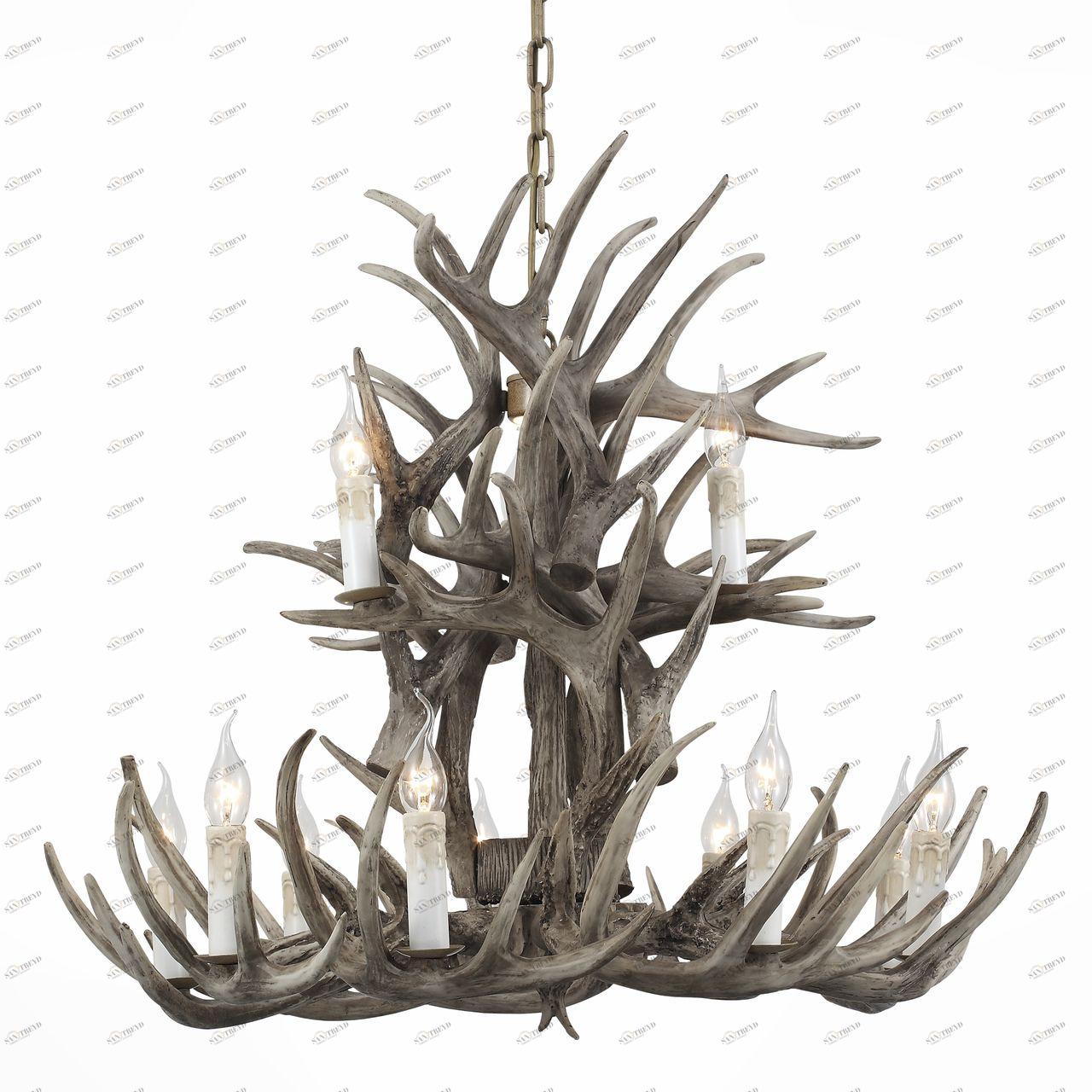 Подвесная люстра ST Luce Corna SL154.703.12 ST LUCE ДИЗАЙНЕРСКИЕ, CORNA, ДВУХЪЯРУСНЫЕ 057796 Серый 