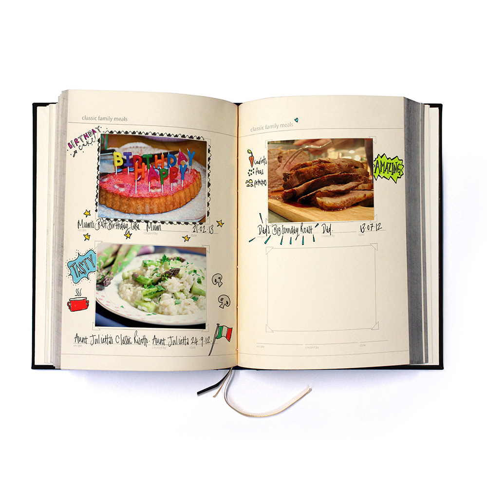 SK MYRECIPES2 Семейная кулинарная книга my family чёрная Suck UK  - Вид №7