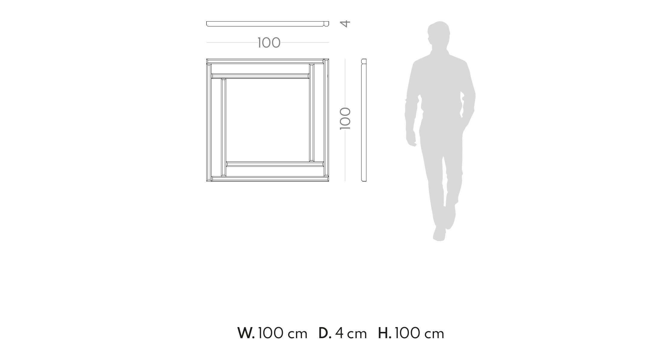 Квадратное зеркало с рамой стены PRADDY Miller ARCH-00052510 - Вид №2
