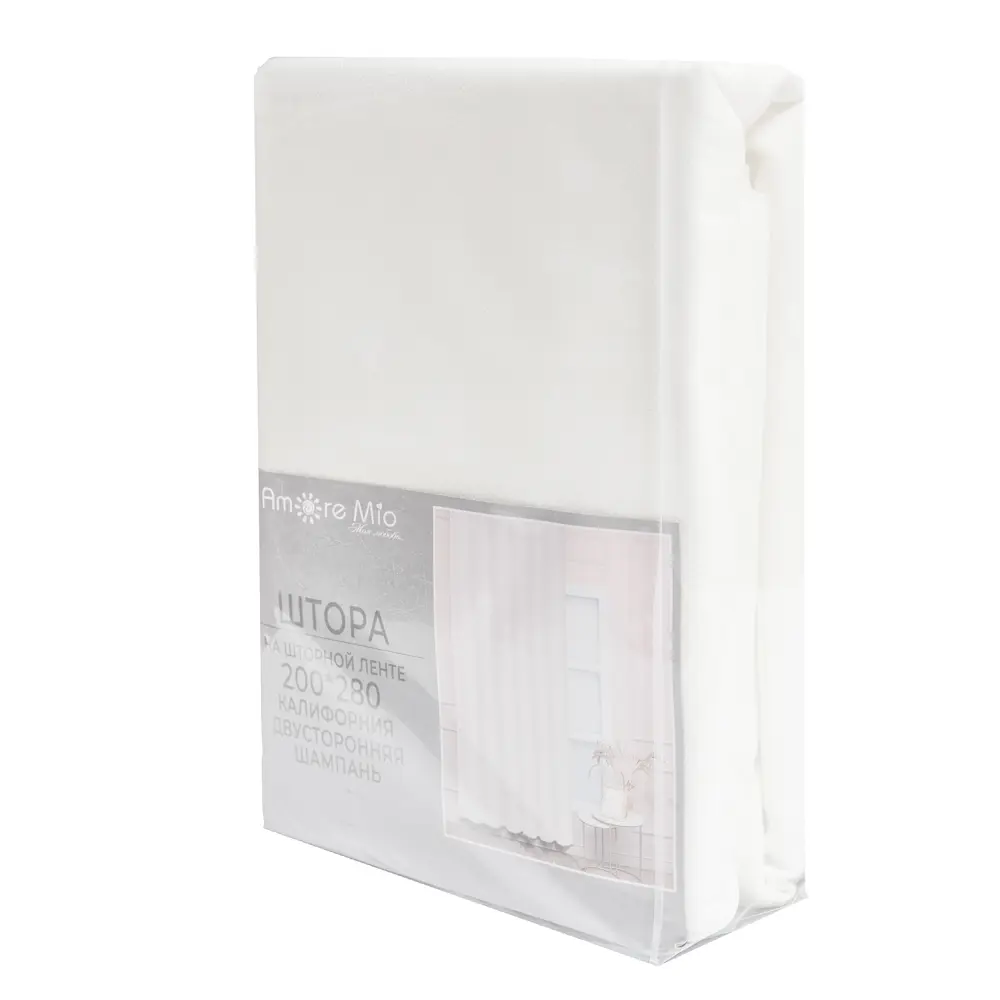 Штора Калифорния бежевая 200×280 см со скрытыми петлями 89433185 AMORE MIO STLM-1581656 - Вид №7