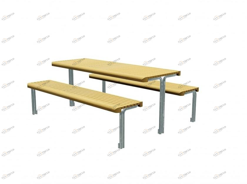Euroform W Деревянный стол для пикника со встроенными скамейками  560 
