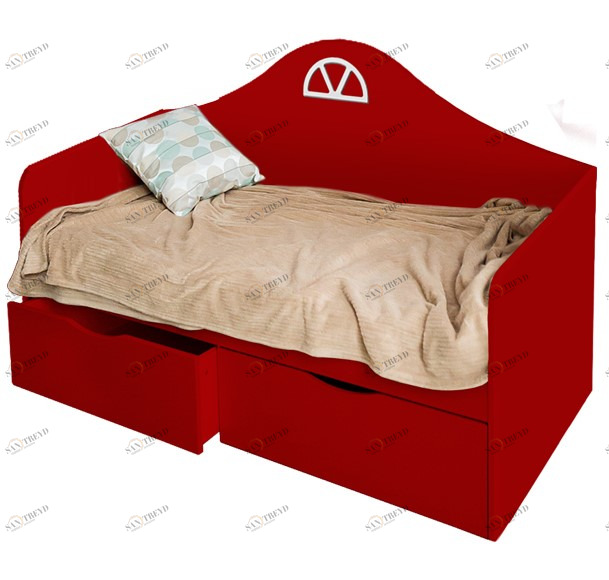 Детский диван-кровать с 2 ящиками "Амстердам" МАНДАРИН АМСТЕРДАМ 179539 Красный Santreyd 