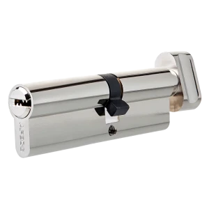 Цилиндр Apecs SM-80, 35х45 мм, ключ/вертушка, цвет никель