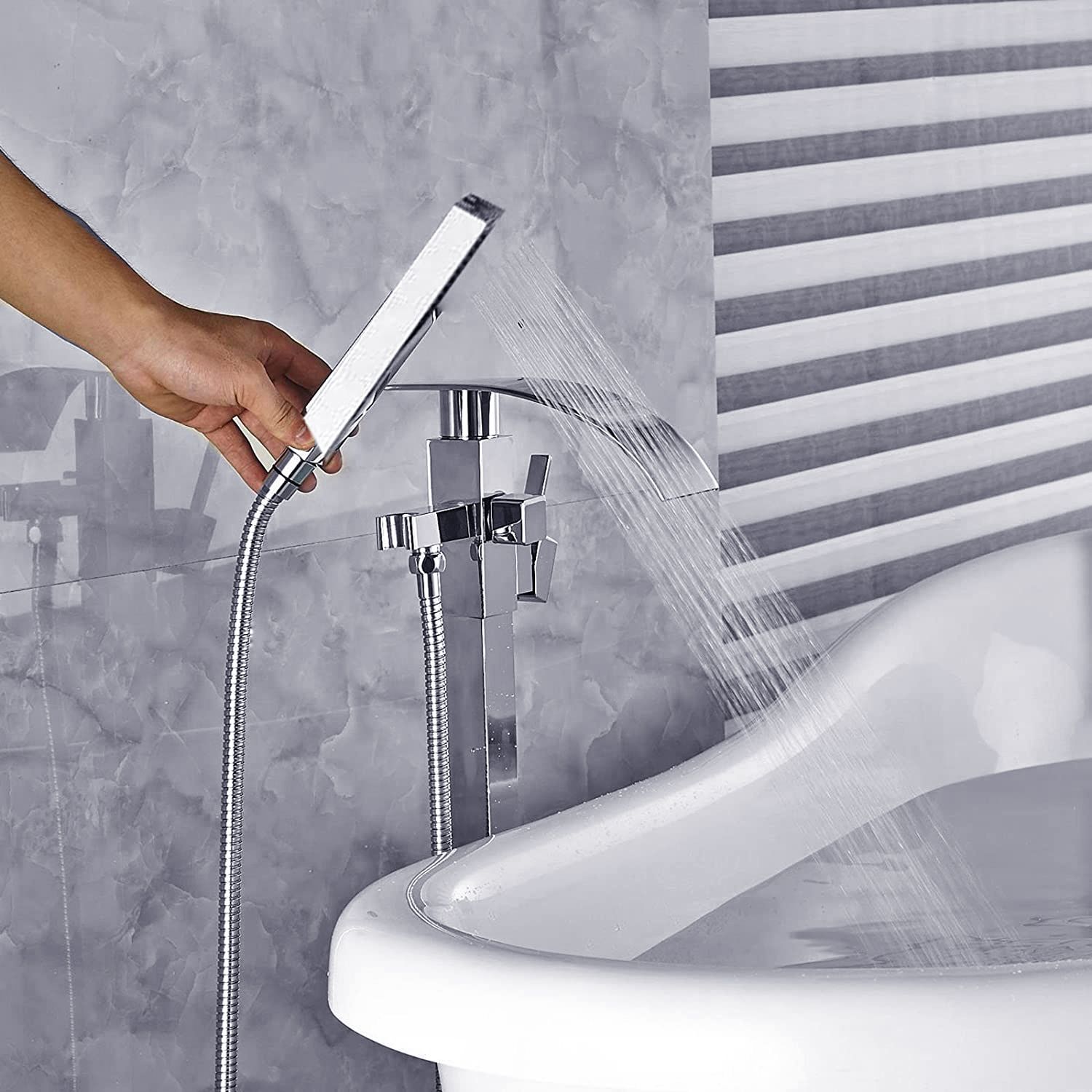 Латунный смеситель для ванны с ручным душем Fontana Showers FS1377 ARCH-00110788 - Вид №2