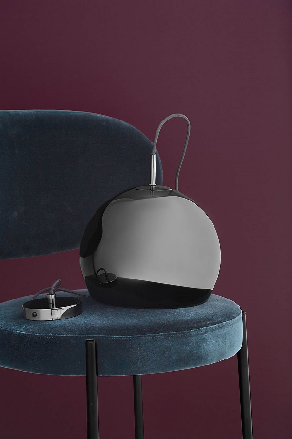 Лампа подвесная Ball, ø25 см, темный хром в глянце Frandsen 13709205001 - Вид №1