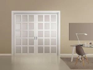 LEGNOFORM Лакированная дверь из массива дерева и двойного раздвижного стекла I laccati