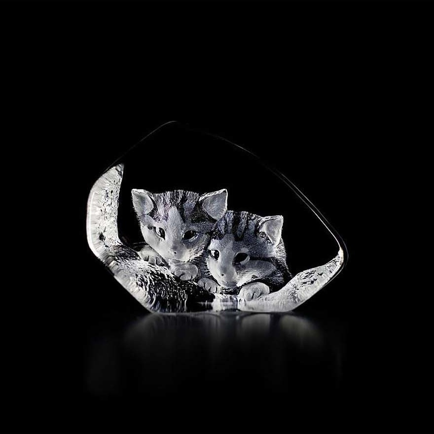 10671394 MALERAS СкульптураMALERAS Котята 12,5х9см, хрусталь Хрусталь 