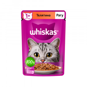 ПР0059373 Корм для кошек телятина рагу пауч 75г WHISKAS