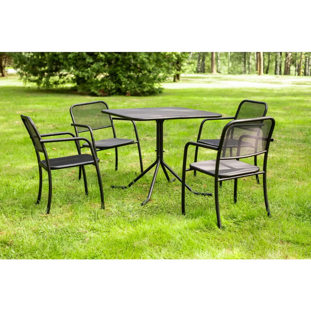 Кресло садовое Романс 63х54х92 см металл черный/бежевый Santreyd STLM-2061665 - Вид №2