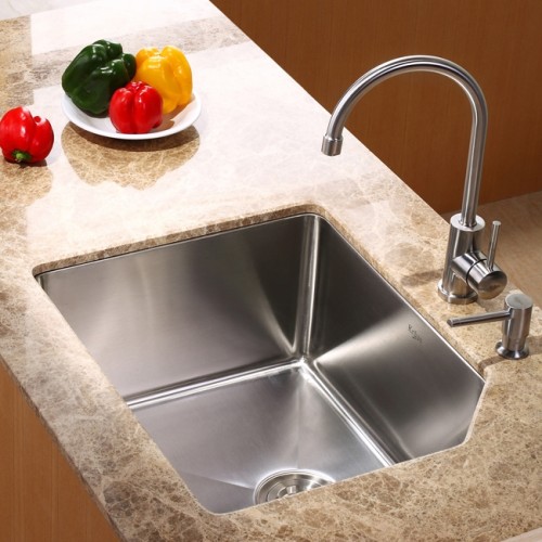 KHU121-23-KPF2160-KSD30SN Накладная раковина на столешницу  прямоугольная Krausru  - Вид №3