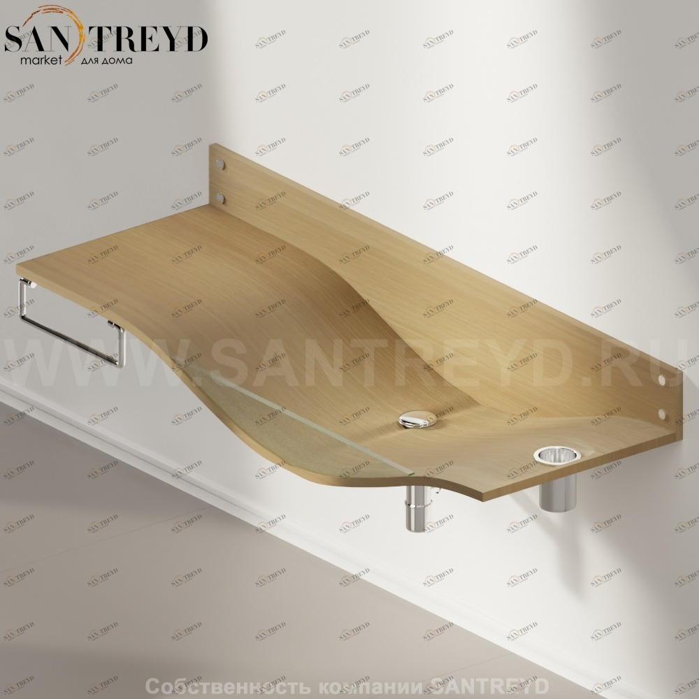 AGAB035000SXRT Подвесная раковина настенная прямоугольная Agape 