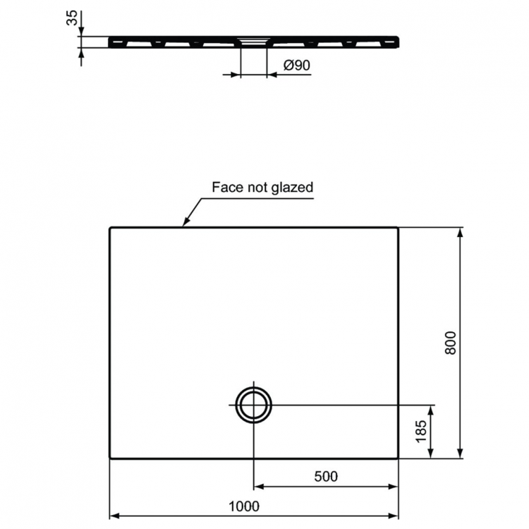 T2573YK Душевой поддон 100X80 см Ideal Standard STRADA - Вид №2