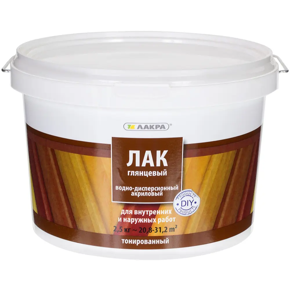 Лак тонированный водный прозрачный 2.5 кг ЛАКРА STLM-2188428